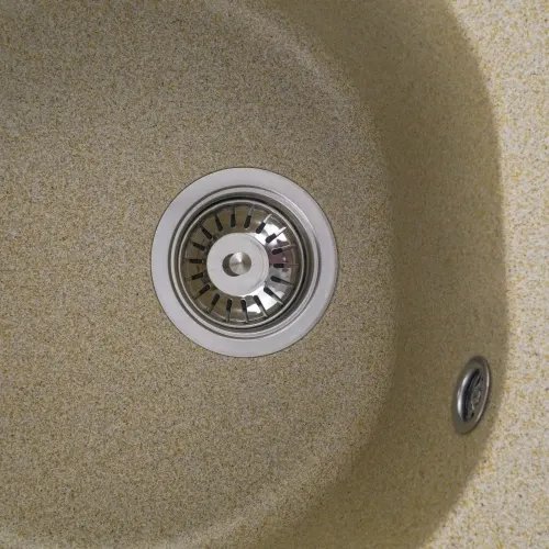 Кухонная мойка Рlatinum Luna 510, D=51 см гранитная матовая с креплением, Бежевая (000024794)