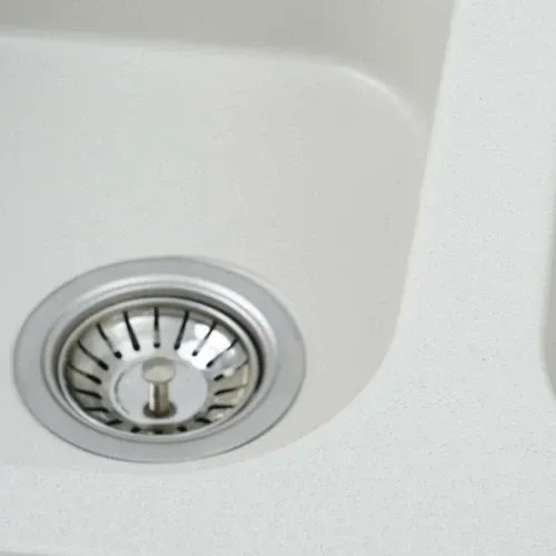 Кухонная мойка Platinum 7648W TWIN гранитная глянцевая с креплением, 76x48 см, Белая (000024786)