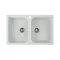 Кухонная мойка Platinum 7648W TWIN гранитная глянцевая с креплением, 76x48 см, Белая (000024786)