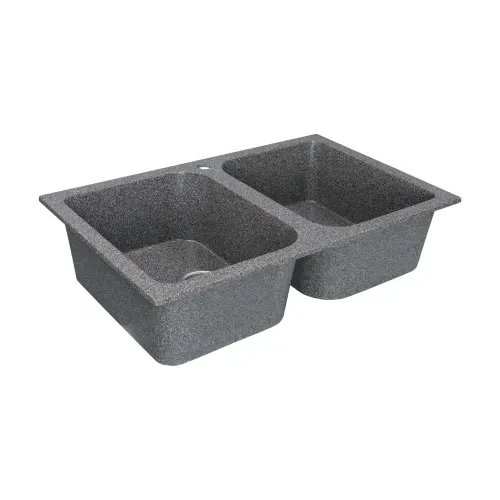 Кухонная мойка Platinum 7648W TWIN гранитная глянцевая с креплением, 76x48 см, Микс (000024928)