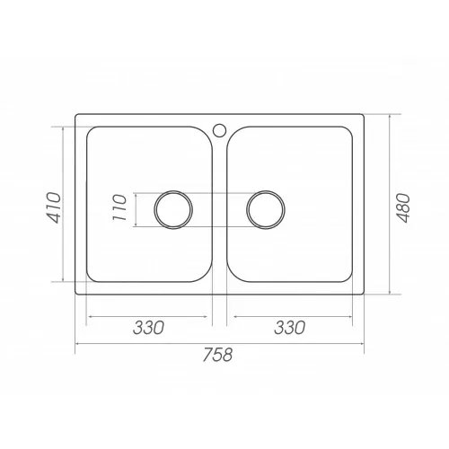Кухонная мойка Platinum 7648W TWIN гранитная глянцевая с креплением, 76x48 см, Айвори (000027516)