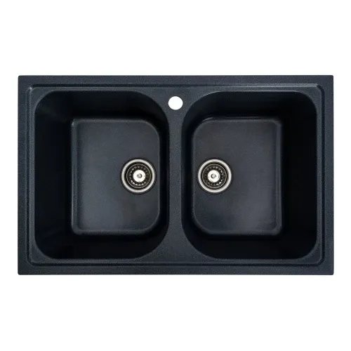Кухонная мойка Platinum 7950 Equatoria гранитная глянцевая с креплением, 79x50 см, Антрацит (000035780)
