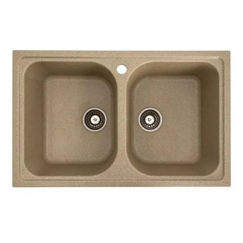 Кухонная мойка Platinum 7950 Equatoria гранитная глянцевая с креплением, 79x50 см, Бежевый (000035781)