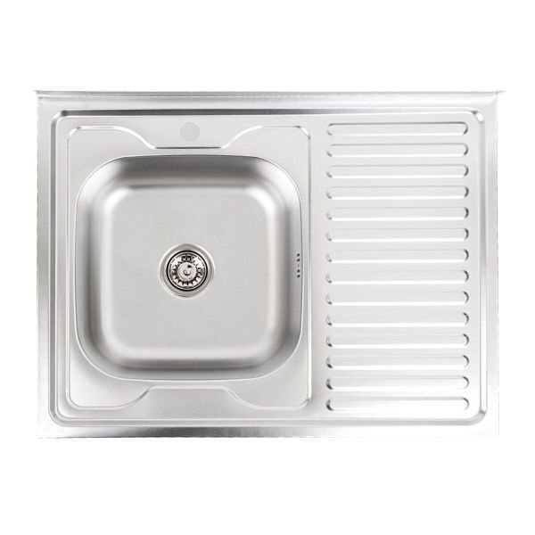 Кухонная мойка Рlatinum ДЕКОР 8060 L из нержавеющей стали 0,7 мм, 80x60 см, Прямоугольная (SP000000572)