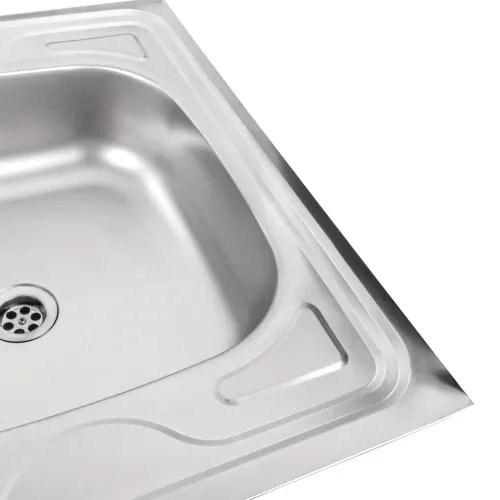 Кухонная мойка Рlatinum 8060 R из нержавеющей стали 0,5 мм, 80x60 см, Прямоугольная, Сатин (000000592)