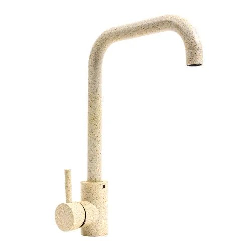 Смеситель кухонный Platinum NS02B (3008B-NA) поворотный, однорычажный из нержавеющей стали, Песок (000039914)