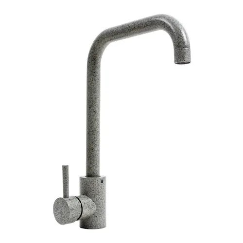 Смеситель кухонный Platinum NS02B (3008B-NA) поворотный, однорычажный из нержавеющей стали, Серый (000040468)