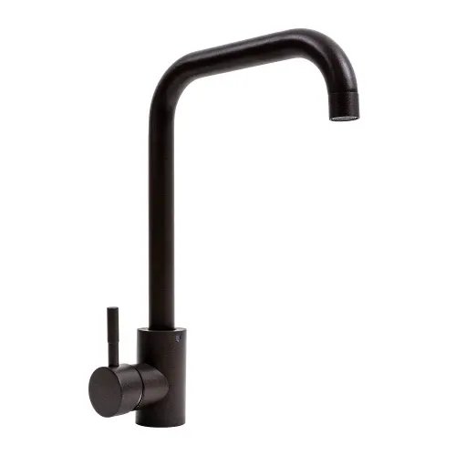 Смеситель кухонный Platinum NS02B (3008B-NA) поворотный, однорычажный из нержавеющей стали, Темная скала