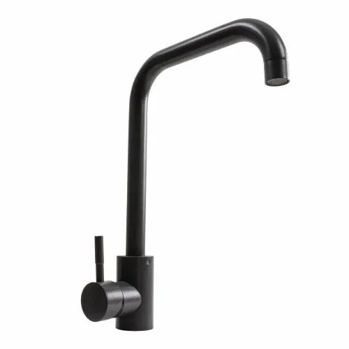 Смеситель кухонный Platinum NS02B (3008B-NA) поворотный, однорычажный из нержавеющей стали, Морион (000041060)