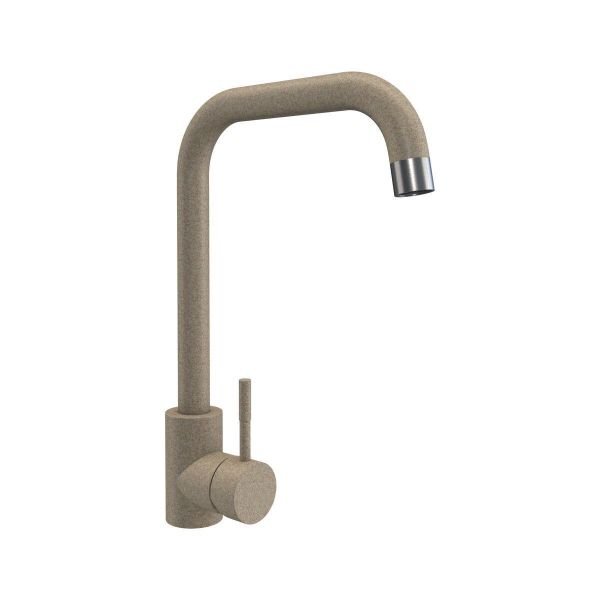 Смеситель кухонный Platinum NS02B (3008B-NA) поворотный, однорычажный из нержавеющей стали, Сафари (000039897)