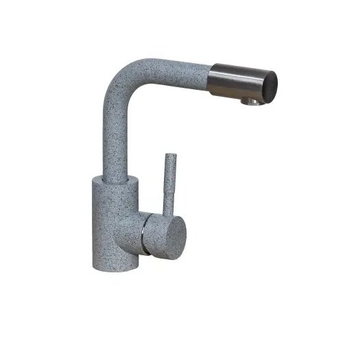 Смеситель кухонный Platinum 8530 поворотный, однорычажный из нержавеющей стали, Серый (000035531)