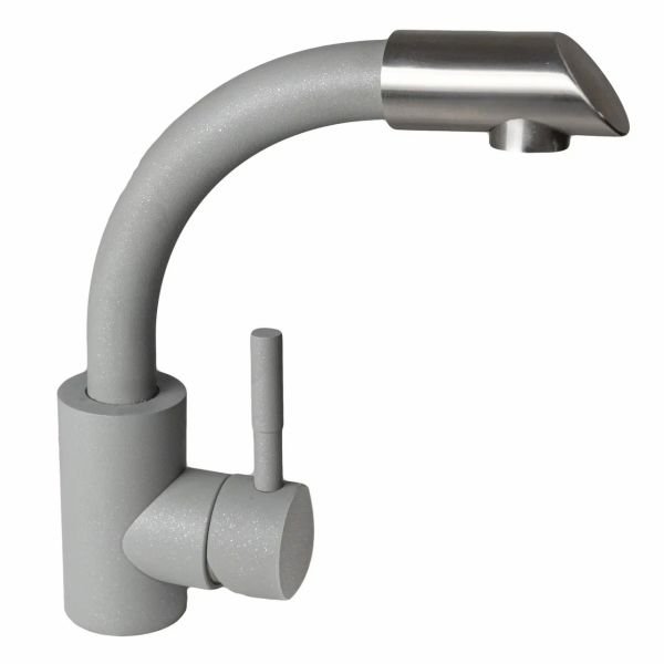 Смеситель кухонный Platinum 8303 SK поворотный, однорычажный из нержавеющей стали, Сафари (000033014)