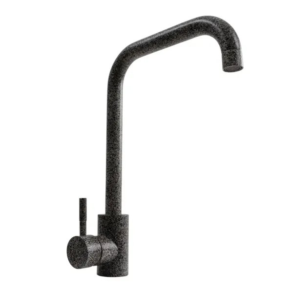 Смеситель кухонный Platinum NS02B (3008B) поворотный, однорычажный из нержавеющей стали, Микс (000040467)