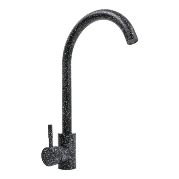 Смеситель кухонный Platinum 56 B NESP (3008 А) поворотный, однорычажный из нержавеющей стали, Графит