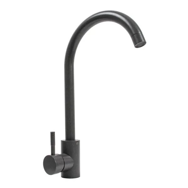 Смеситель кухонный Platinum 56 B NESP (3008 А) поворотный, однорычажный из нержавеющей стали, Морион