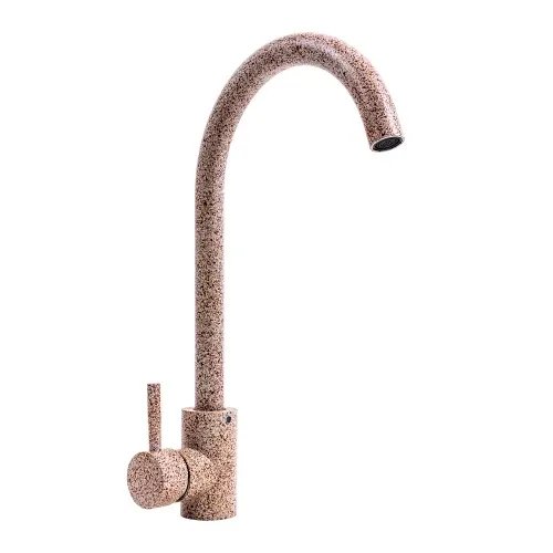 Смеситель кухонный Platinum 56 B NESP (3008 А) поворотный, однорычажный из нержавеющей стали, Карамель