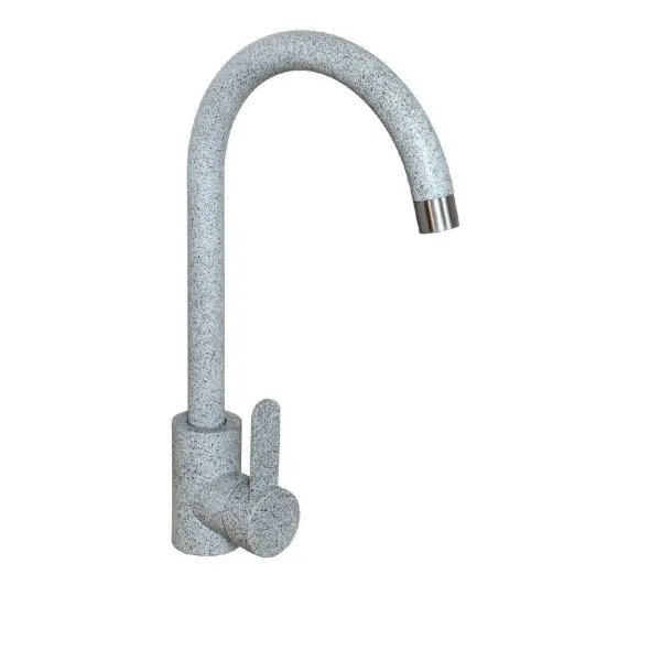 Смеситель кухонный Platinum 7990 NEST (3008 А-FN) поворотный, однорычажный из нержавеющей стали, Топаз