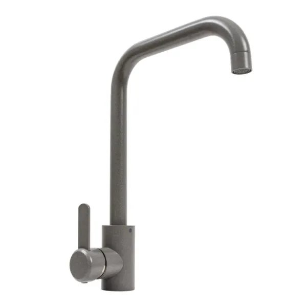 Смеситель кухонный Platinum KT 11 (3008B-FH) поворотный, однорычажный из нержавеющей стали, Серый муссон