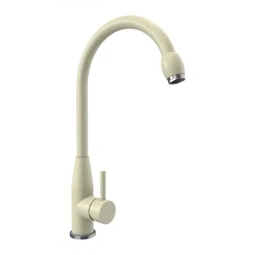 Смеситель кухонный Platinum 26 FHP (7456) поворотный, однорычажный из нержавеющей стали, Песок