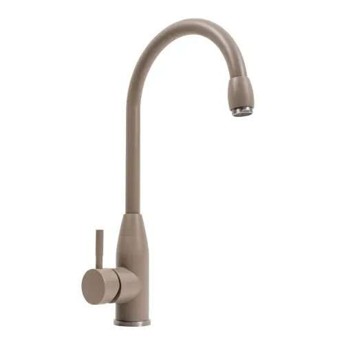 Смеситель кухонный Platinum 26 FHP (7456) поворотный, однорычажный из нержавеющей стали, Титан (SP000040937)