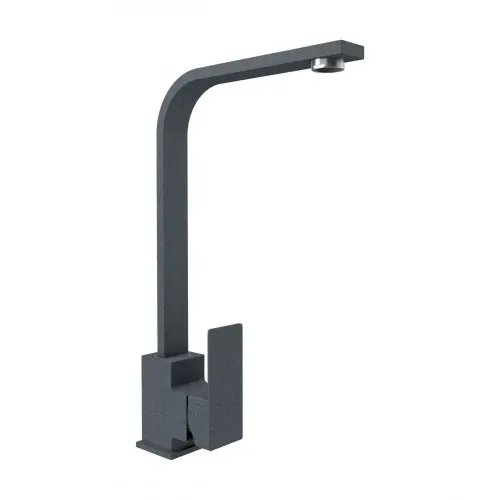 Смеситель кухонный Platinum 179 NES (3007) поворотный, однорычажный из нержавеющей стали, Серый муссон