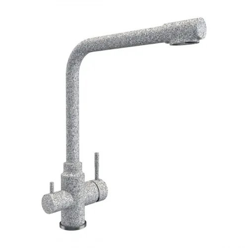 Смеситель под фильтр Platinum KT 8201 (8626) поворотный, двухрычажный из нержавеющей стали, Серый (000033369)