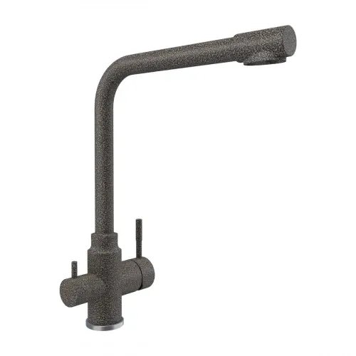 Смеситель под фильтр Platinum KT 8201 (8626) поворотный, двухрычажный из нержавеющей стали, Микс (000033433)