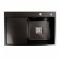 Кухонная мойка Platinum Handmade 78*50В R PVD из нержавеющей стали 3 мм, 78x50x23 см, Квадратный сифон, Черная