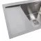 Кухонная мойка Platinum Handmade R из нержавеющей стали 1.0 мм, 65x50x23 см, Квадратный сифон, Хром