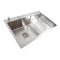 Кухонная мойка Platinum Handmade 78*50С R из нержавеющей стали 3.0 мм, 78x50x22 см, Квадратный сифон, Сатин
