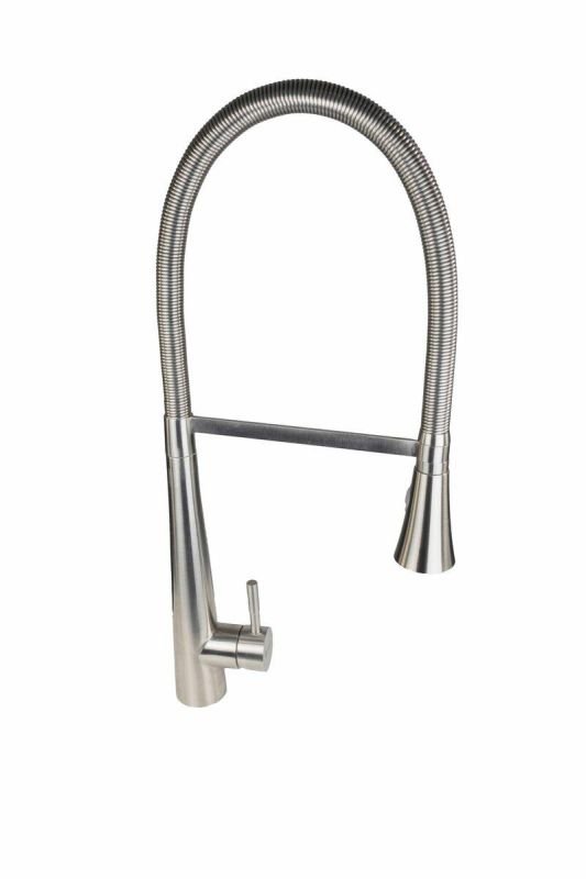 Смеситель кухонный Germece 8633 однорычажный с выдвижным изливом, Серебристый (SP000020216)