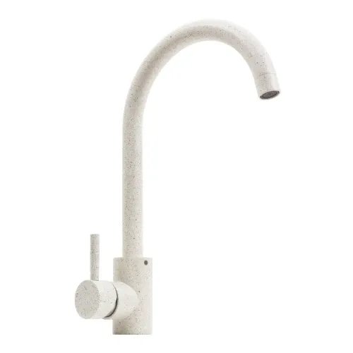 Смеситель кухонный Platinum NА3008A поворотный, однорычажный из нержавеющей стали, Белый в точку (SP000032794)