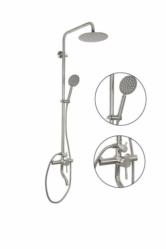 Комплект душевой колоны Germece 6008-1 Стойка 78-158 см, Хром (SP000024427)