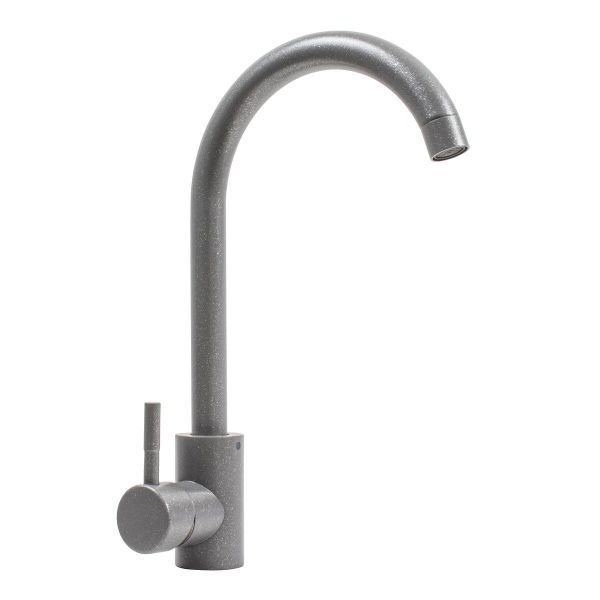 Смеситель кухонный Platinum NS01 (3008A-NA) поворотный, однорычажный из нержавеющей стали, Серый муссон