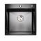 Кухонна мийка 50*50 PVD чорна Platinum Handmade (сифон круглий чорний, 3,0/0,8)