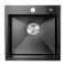 Кухонна мийка 45*45 Platinum Handmade PVD чорна (сифон крулий 3,0/0,8)