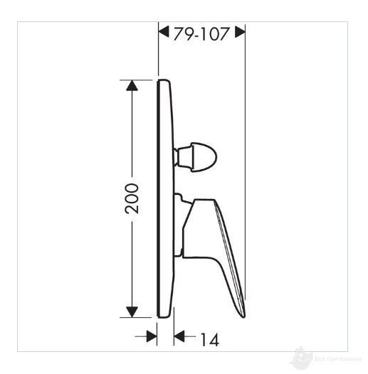 Змішувач для душу Hansgrohe Logis 200 прихованого монтажу, прихована частина 31741180 окремо, 20х10,7 см, Хром (71406000)