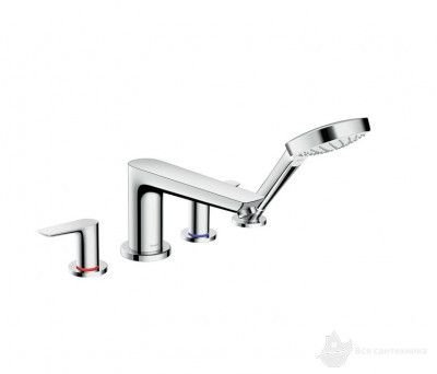 71748000 Talis E Смеситель на край ванны, на 4 отверстия, скрытая часть 13244180 отдельно, хром
