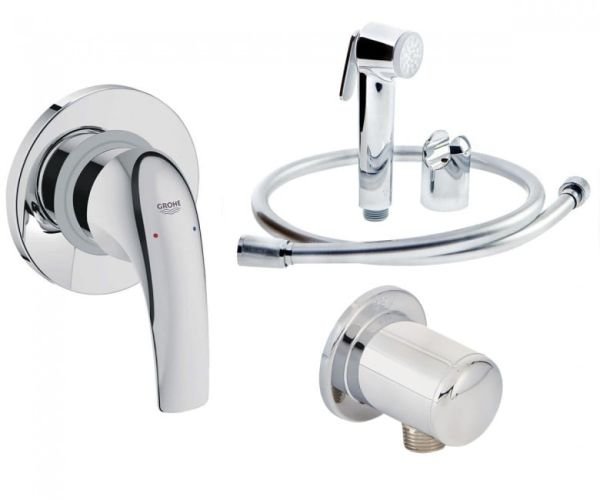 Гігієнічний набір GROHE BAU CURVE шланг - 1 м, Хром (UA11104400)
