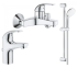 Набір змішувачів 4 в 1 GROHE BAU CURVE ванна/душ +кухня, Хром (UA122218K0)